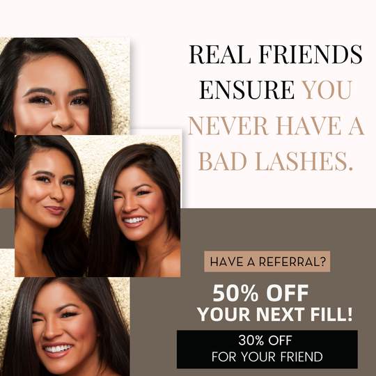 Referral discount carousel for a lash salon
