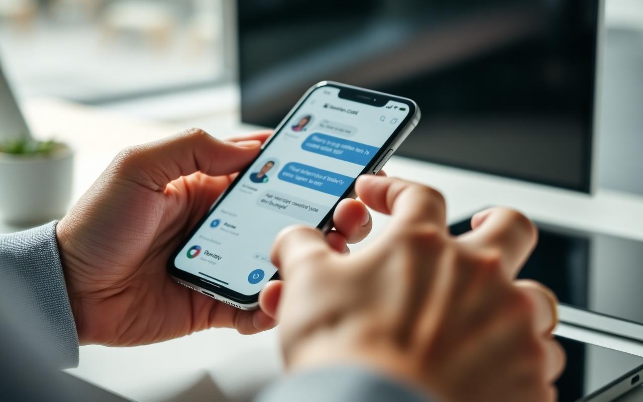 Chat bot conversation flow on a screen