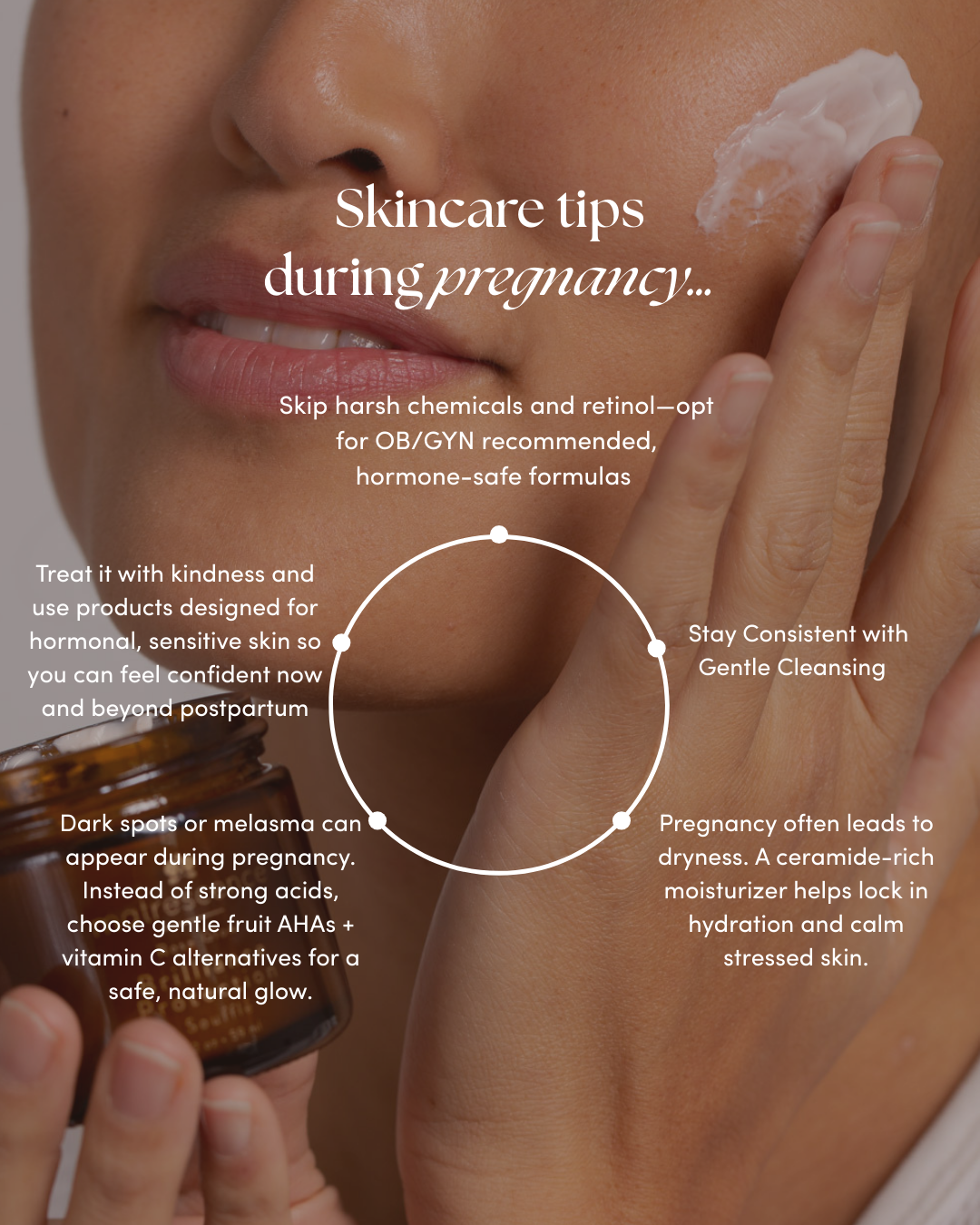 Skincare education carousel slide for a beauty brand