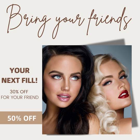 Referral promo creative for a lash studio
